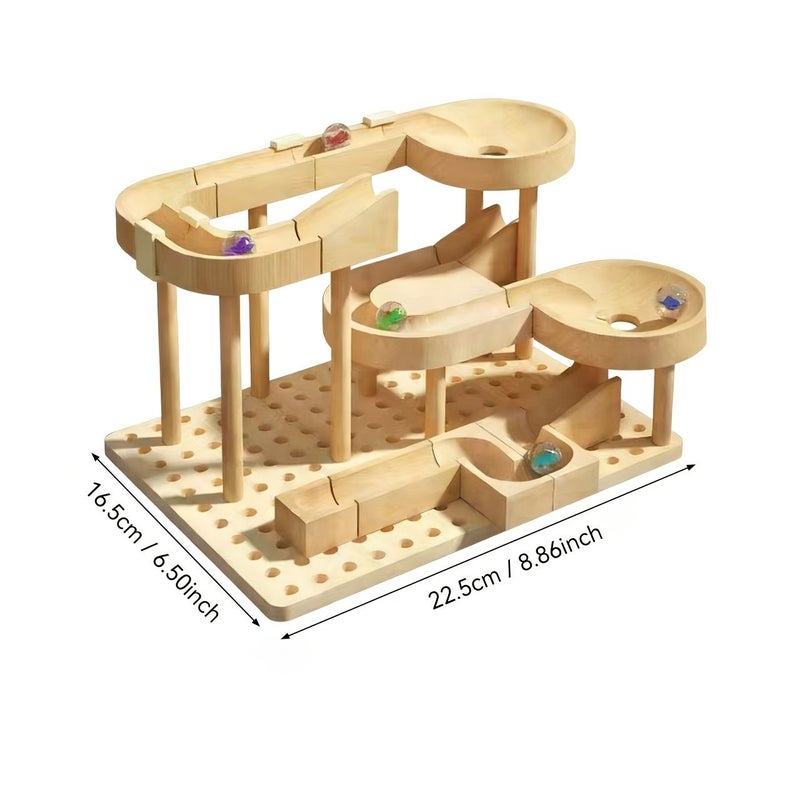 Beech Wood Marble Run Building Blocks Model B Interactive Educational Toy - Image 3