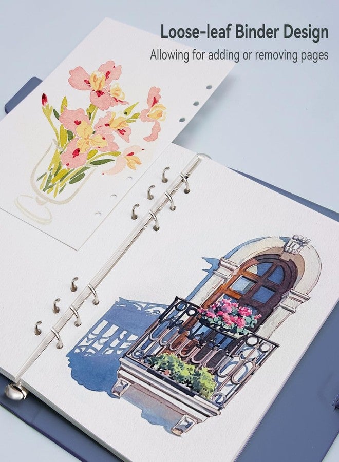 Lightwish Watercolor Sketchbook,100% Cotton Acid Free Watercolor Journal,300gsm/140lb Cold Press Watercolor Paper for Artists,Adults,Students,20 Sheets,9.25 * 6.3 Inches - Image 5