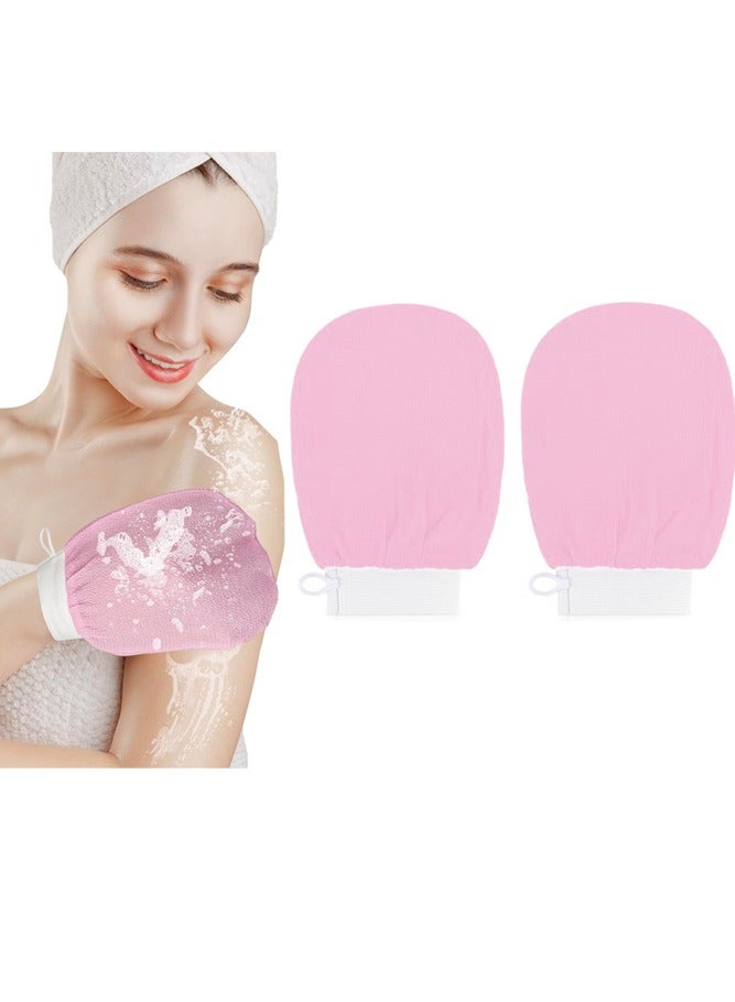 2 PC Korean Washcloth Skincare Remover Deep Scrub Loofah Cleansing Mitts Exfoliate Cloth Exfoliation Scrubbing Bath Shower Soap Sponge Hand Towel(pink) - Image 1