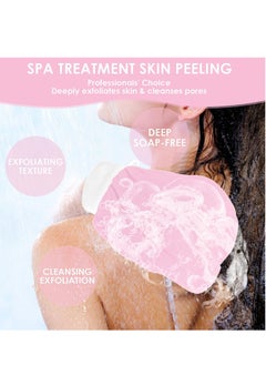 Generic 2 PC Korean Washcloth Skincare Remover Deep Scrub Loofah Cleansing Mitts Exfoliate Cloth Exfoliation Scrubbing Bath Shower Soap Sponge Hand Towel(pink)  - Image 3
