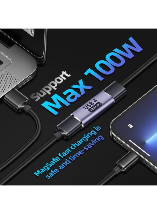 USB-C Female to Female Adapter, 100W Power & 40Gbps Data, 8K Video Support – 2 Pack USB-C Coupler for Laptops, Tablets, and Devices - Image 4