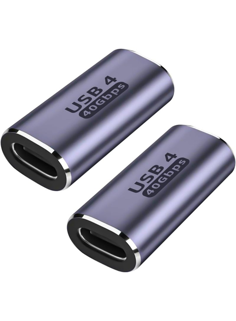 USB-C Female to Female Adapter, 100W Power & 40Gbps Data, 8K Video Support – 2 Pack USB-C Coupler for Laptops, Tablets, and Devices - Image 1
