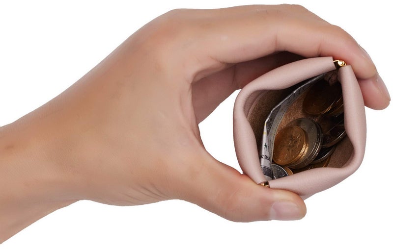 Travelambo Leather Squeeze Coin Purse Pouch Change Holder For Men & Women (Access Pink Champagne) - Image 4