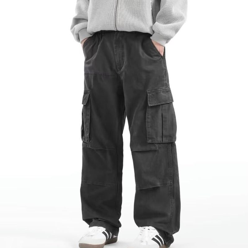 Men's Cargo Pants Vintage Multi-Pocket Loose Straight Leg - Image 3