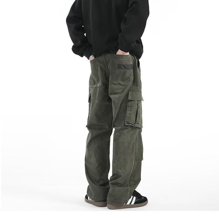 Men's Cargo Pants Vintage Multi-Pocket Loose Straight Leg - Image 4