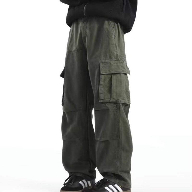 Men's Cargo Pants Vintage Multi-Pocket Loose Straight Leg - Image 2