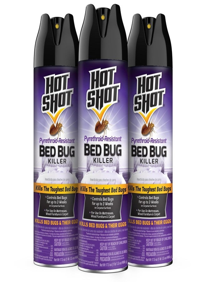 Hot Shot Pyrethroid-Resistant Bed Bug Killer, 17.5 Ounce, Treatment for Bed Bugs, 3 Pack - Image 1