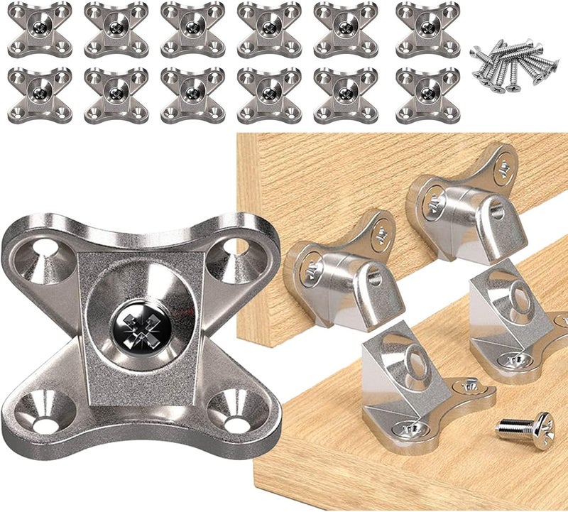 Luckam 10 Pcs L Brackets, Detachable Metal Corner Braces for 90-Degree Angles, Heavy-Duty Shelf Mounting Hardware for Wood Furniture, Right Angle Brackets for Corner Shelves, Silver - Image 1