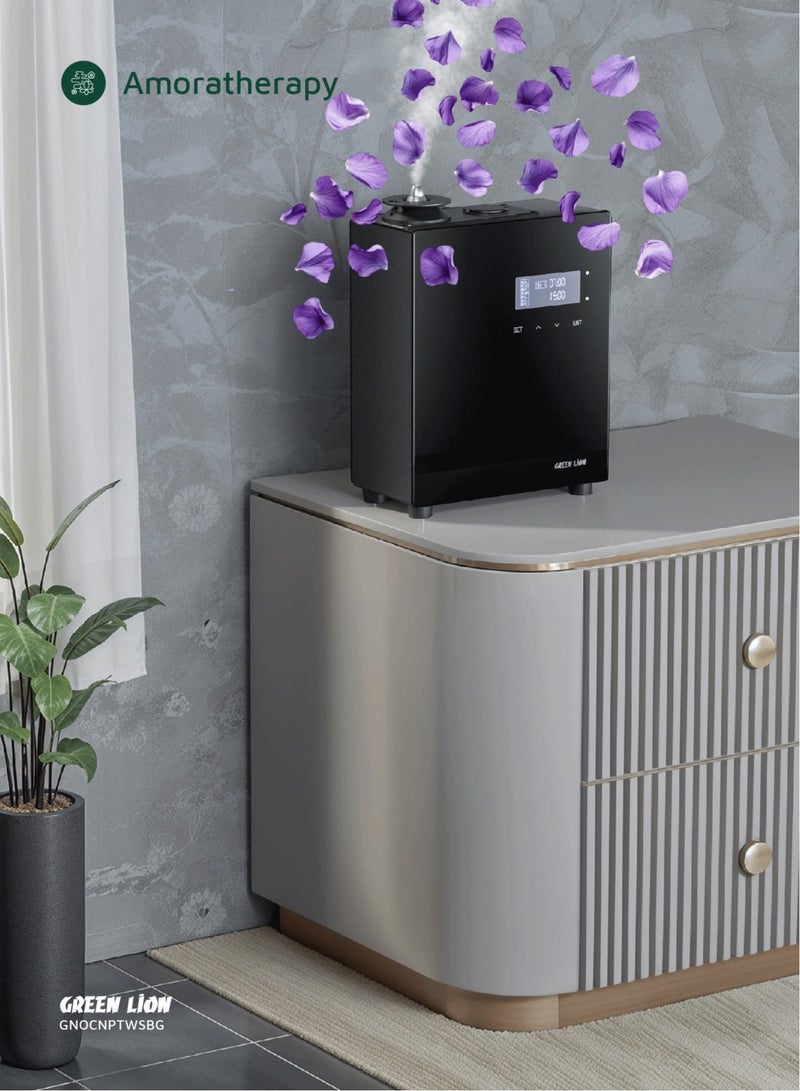 جرين ليون موزع الروائح العطرية Smart Scent Pro سعة 150 مل مع 5 إعدادات مؤقتة و20 ترسًا Frangrance UK 5.5 وات / مثبت على الحائط / شاشة LED / قفل أمان / العلاج بالروائح / اتصال HVAC / تشغيل هادئ / التحكم الذكي بالتطبيق - أسود - Image 5