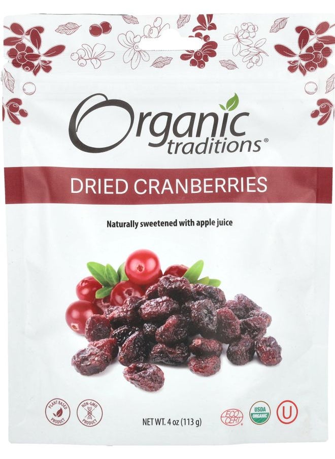 Organic Traditions Dried Cranberries 4 oz (113 g) 