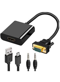 LIXES VGA to HDMI Adapter – 1080P VGA Male to HDMI Female Converter for Computer, Desktop, Laptop, PC, Monitor, Projector, HDTV – High-Quality Video and Audio Output  - Image 1