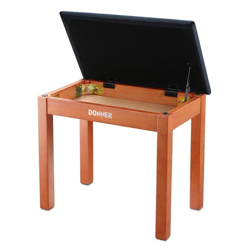 Donner Donner Piano Bench with Storage Solid Wood Keyboard Bench Piano Bookcase Stool Chair Seat with HighDensity Suede Cushion Wood Finish Color