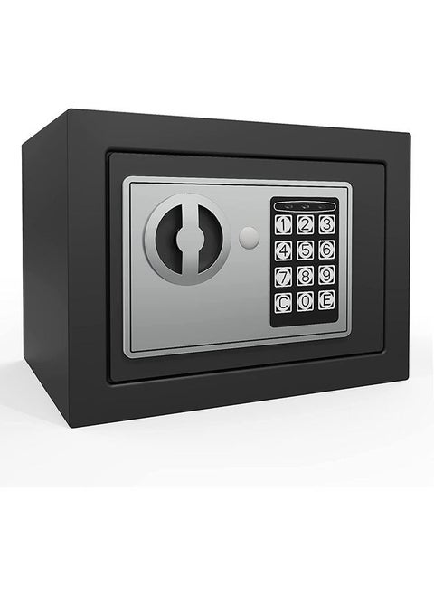Safe Box, Digital Electronic Security Keypad Mini Small Safes with Grey Safe and Lock Box for Home Office Travel Business Use, 0.236 Cubic Feet Black