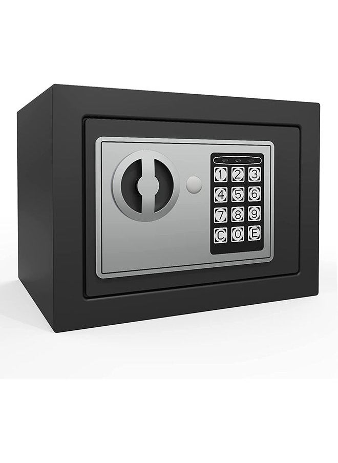 Safe Box, Digital Electronic Security Keypad Mini Small Safes with Grey Safe and Lock Box for Home Office Travel Business Use, 0.236 Cubic Feet Black
