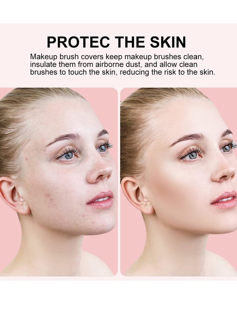 KASTWAVE 3 PCS Makeup Brush Covers, Makeup Protector for Foundation Brush,  Reusable Silicone Makeup Brush Holder, Gifts for Wife or Girlfriend or Makeup Lover, White Pink Blue - Image 3