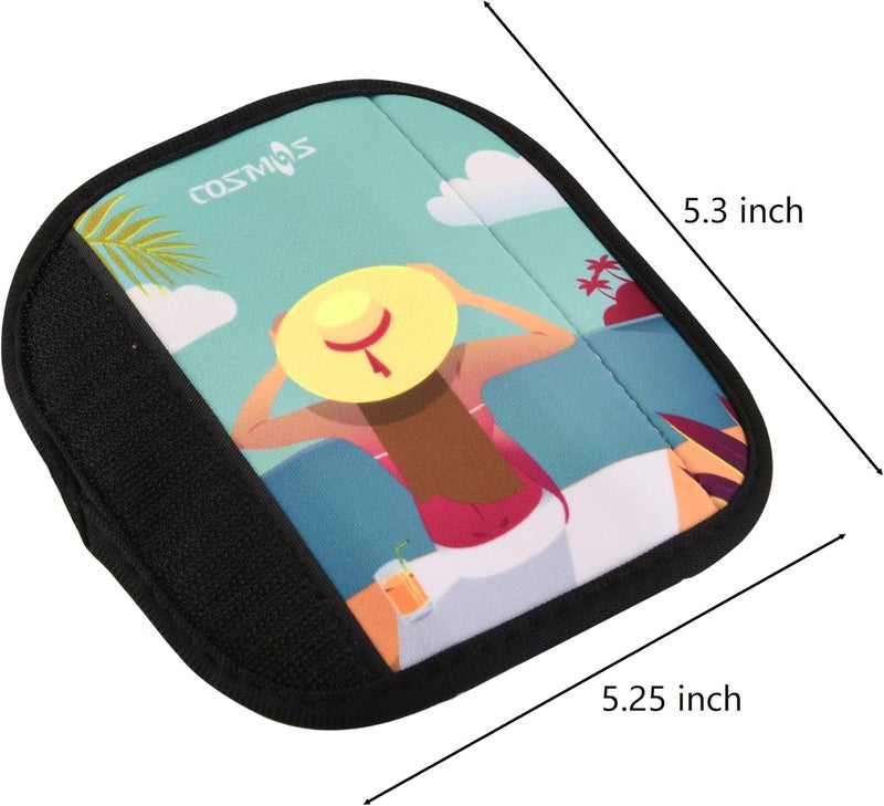 CM Pack of 5 Neoprene Luggage Handle Wrap Handle Grip Luggage Identifier for Travel Bag Luggage Suitcase (Summer Patterns - UMB (5 Pcs)) - Image 3