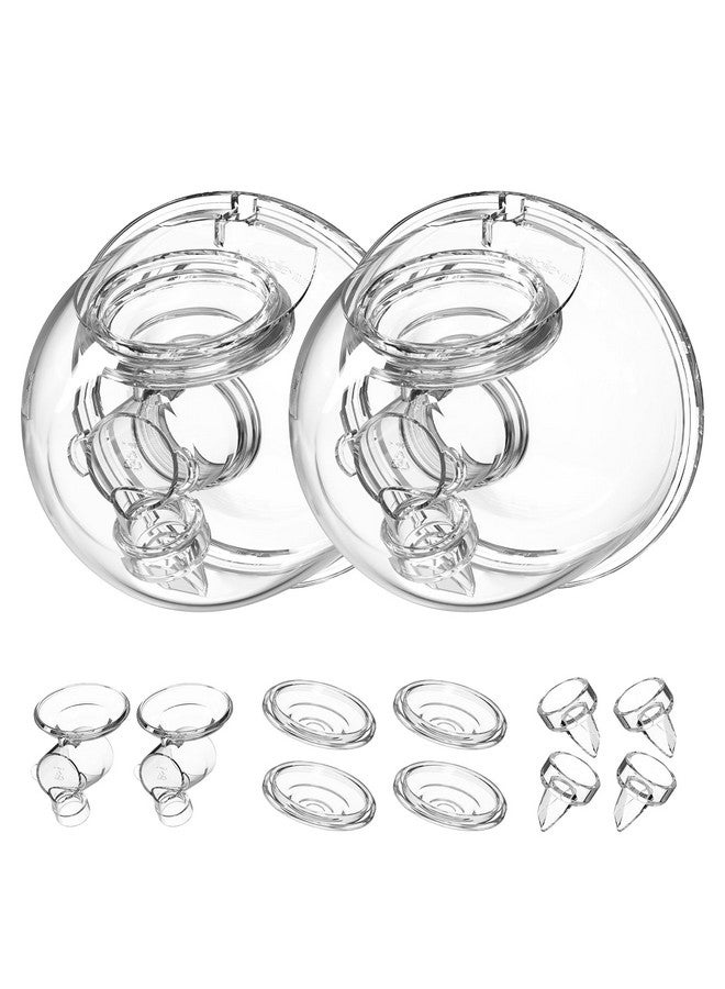 Gowing قطع غيار مضخة الثدي القابلة للارتداء متوافقة مع مضخة الثدي القابلة للارتداء TSRETE Kmaier S12 S9، تشمل صمام بطة، غشاء سيليكون، فلانج 24 مم، كوب جمع الحليب، مجموعتان - Image 1