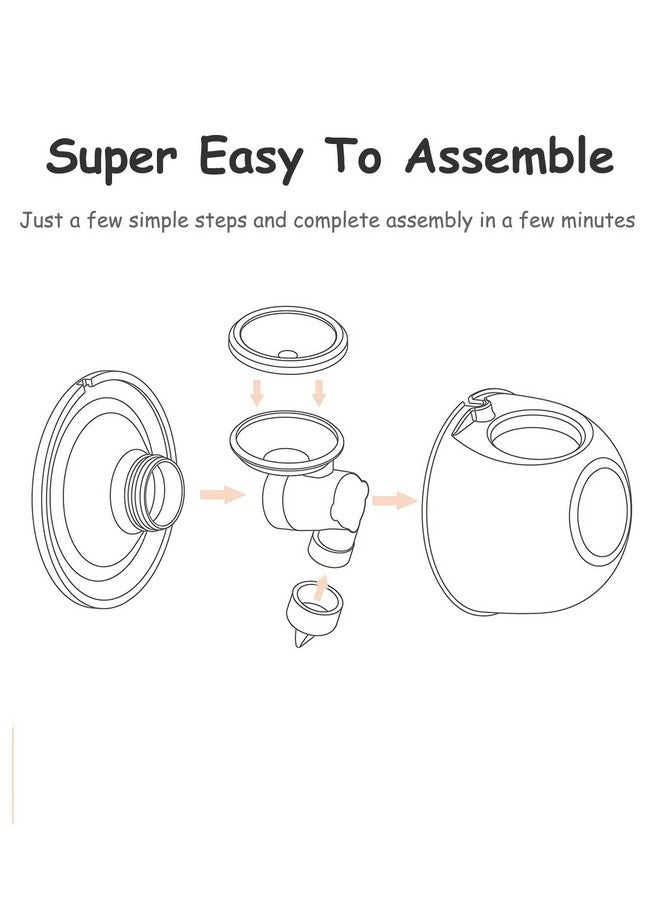 Gowing قطع غيار مضخة الثدي القابلة للارتداء متوافقة مع مضخة الثدي القابلة للارتداء TSRETE Kmaier S12 S9، تشمل صمام بطة، غشاء سيليكون، فلانج 24 مم، كوب جمع الحليب، مجموعتان - Image 5