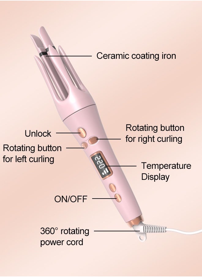 3 IN 1 Automatic Curling Iron Rotating Curling Wand with Replaced 2 Sizes Barrel 25mm, 32mm, Double Voltage Hair Styling Curler, 8 Gears Fast Heating