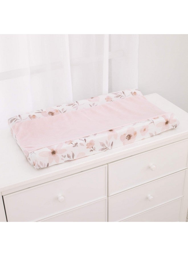 NoJo Countryside Floral - Pink, Grey and White Super Soft Changing Pad Cover - Image 1