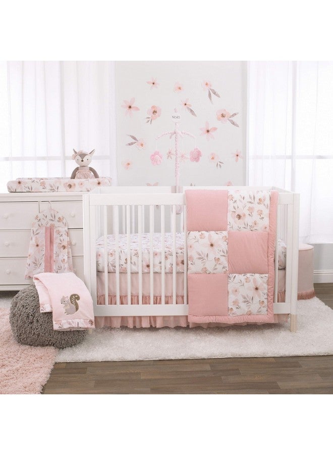 NoJo Countryside Floral - Pink, Grey and White Super Soft Changing Pad Cover - Image 2
