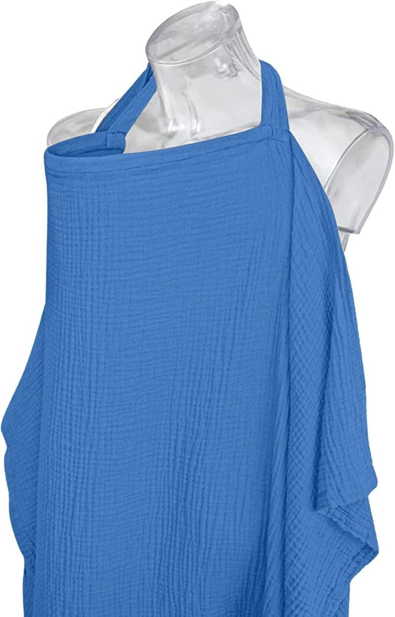 Breastfeeding Cover 37.4x29.5 Large Breathable Gauze Fabric - Sun Protection Pram Cover for Outdoor Breastfeeding Baby Care - Image 2