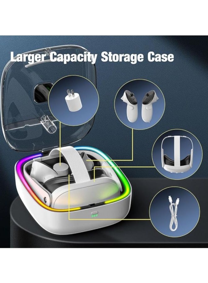 قاعدة شحن لميتا كويست 3 مع أضواء RGB، قاعدة شحن لنظارة الواقع الافتراضي ميتا كويست 3، قاعدة عرض لنظارة الواقع الافتراضي ميتا كويست 3 مع أضواء LED لاكسسوارات ميتا كويست 3 - Image 3