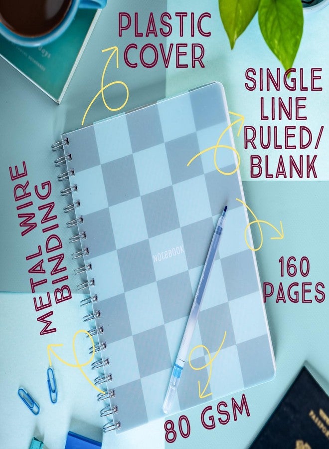 Fun Lines Premium Plastic Cover Notebooks I B5 I 160 Pages I 80 GSM I Professional (Check, Single Line Ruled) - Image 3