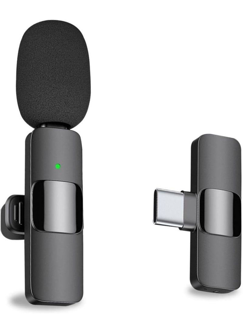 Generic Professional Wireless Lavalier Lapel Microphone for Android Computer - Cordless Omnidirectional Condenser Recording Mic with USB C Interface for Interview Video Podcast Vlog YouTube  - Image 1