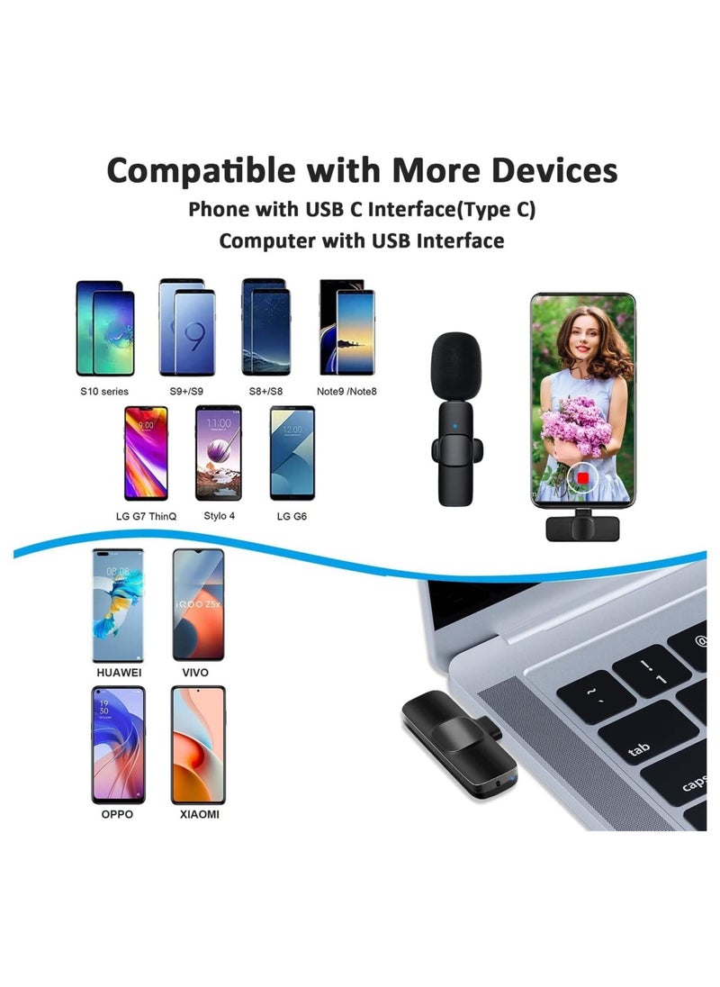 Generic Professional Wireless Lavalier Lapel Microphone for Android Computer - Cordless Omnidirectional Condenser Recording Mic with USB C Interface for Interview Video Podcast Vlog YouTube  - Image 5