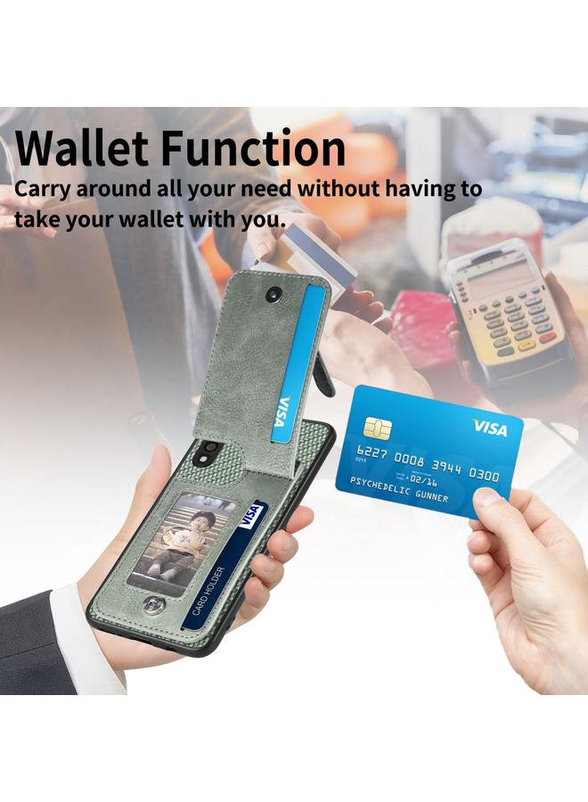 S-TOP Case For Samsung Galaxy A50 Carbon Fiber Vertical Flip Zipper Wallet Phone Case - Image 5