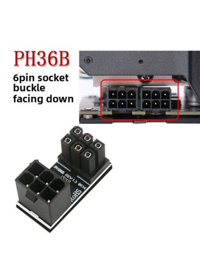 Graphics Card Power Supply 180 Degrees Steering Connector 6P8P Turning Device Chassis Routing Beautifying Solution Graphics Card Top Cover-Color:PH36B-10PCS  - Image 1