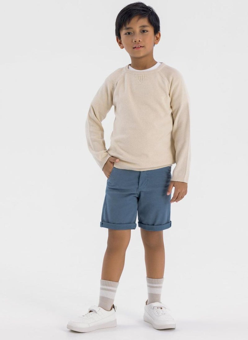 مينوتي شورت تشينو للأولاد بخصر قابل للتعديل - Image 1