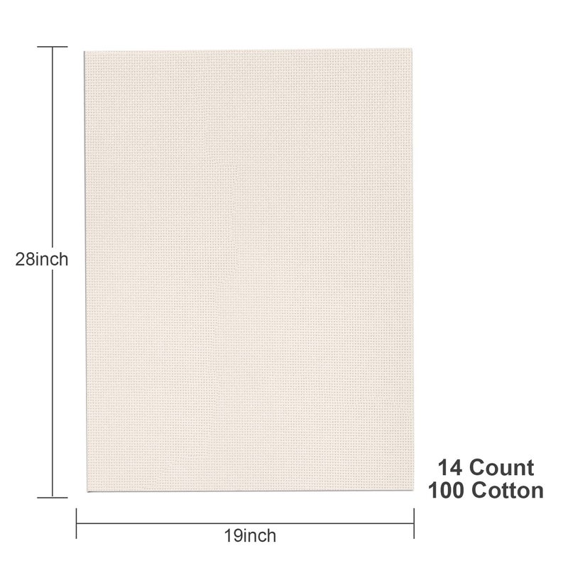 Donmon Aida Cloth 14 Count Cross Stitch Fabric,19Ã—28inch (14CT, Off White) - Image 2