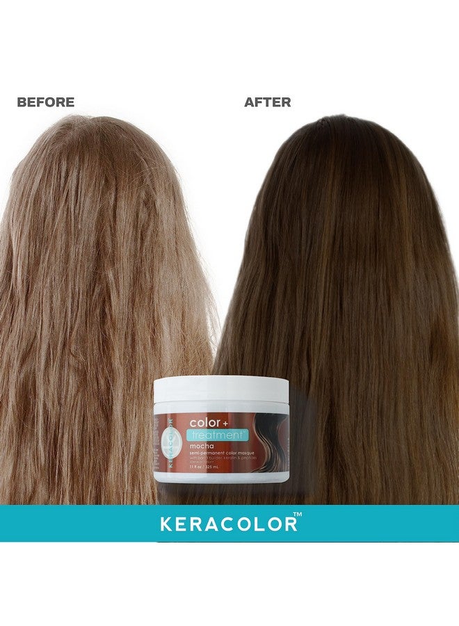 KERACOLOR Color + Treatment Mocha Highly Pigmented Semipermanent Color Masque For Vibrant Hydrated Hair 11 Fl Oz - Image 2