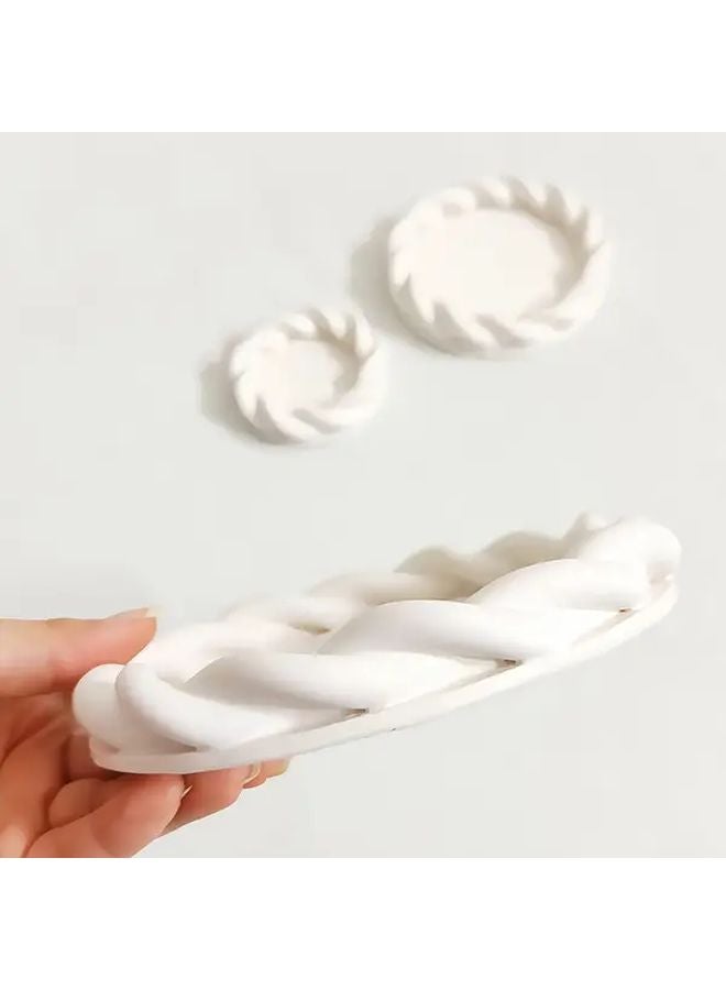 Medium Hemp Rope Silicone Mold For DIY Crafts Plaster Candles Display Tray - Image 3