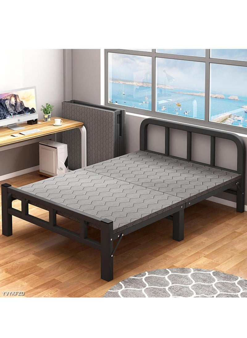 WALALLA Portable Folding Bed for Adults, 2 Person Folding Bed, Portable Sleeping Cots with Sturdy Carbon Steel Frame for Tent Office Outdoor Travel, Supports 330 lbs,Black,190x90cm - Image 2