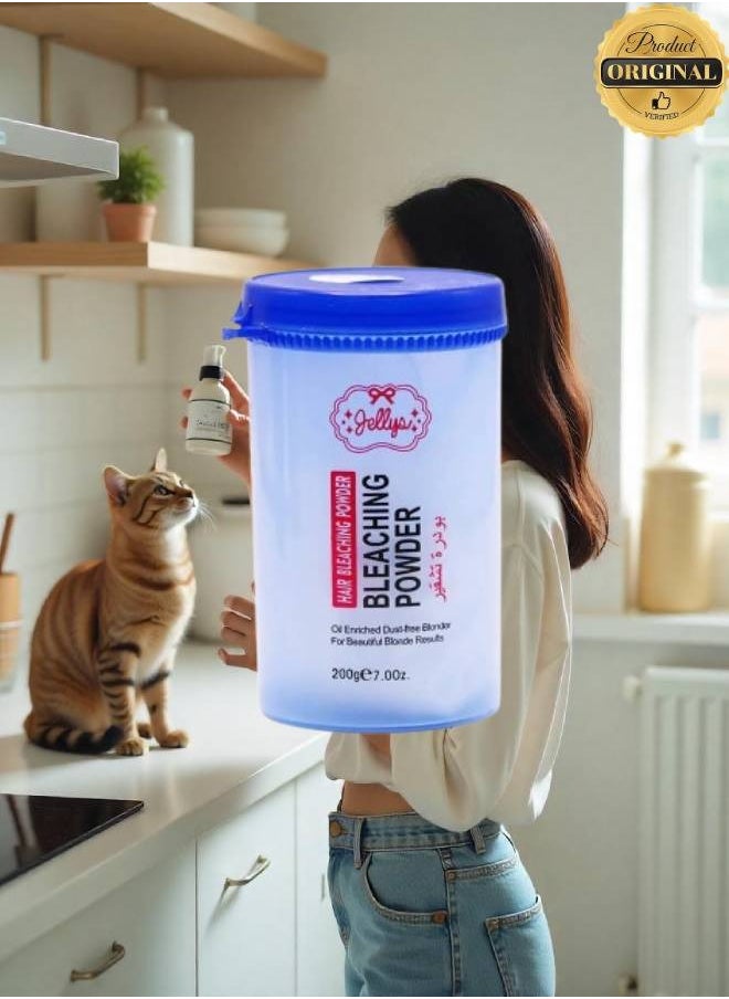 JELLY 9 Pieces Hair Bleaching Powder Oil Enriched Dust Free Blonder For Beautiful Blonde Results 200g  - Image 2