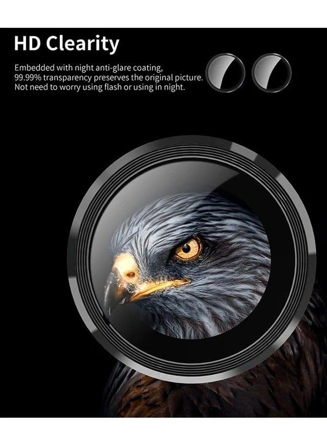 Compatible with OPPO Reno 12 Pro Camera Lens Protector, 9H Tempered Glass Camera Cover Protector Metal Individual Ring for OPPO Reno 12 Pro  - Image 2