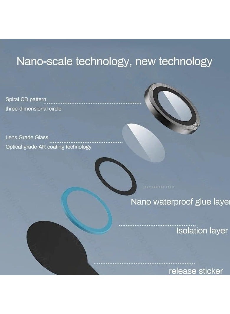 Compatible with OPPO Reno 12 Pro Camera Lens Protector, 9H Tempered Glass Camera Cover Protector Metal Individual Ring for OPPO Reno 12 Pro  - Image 3