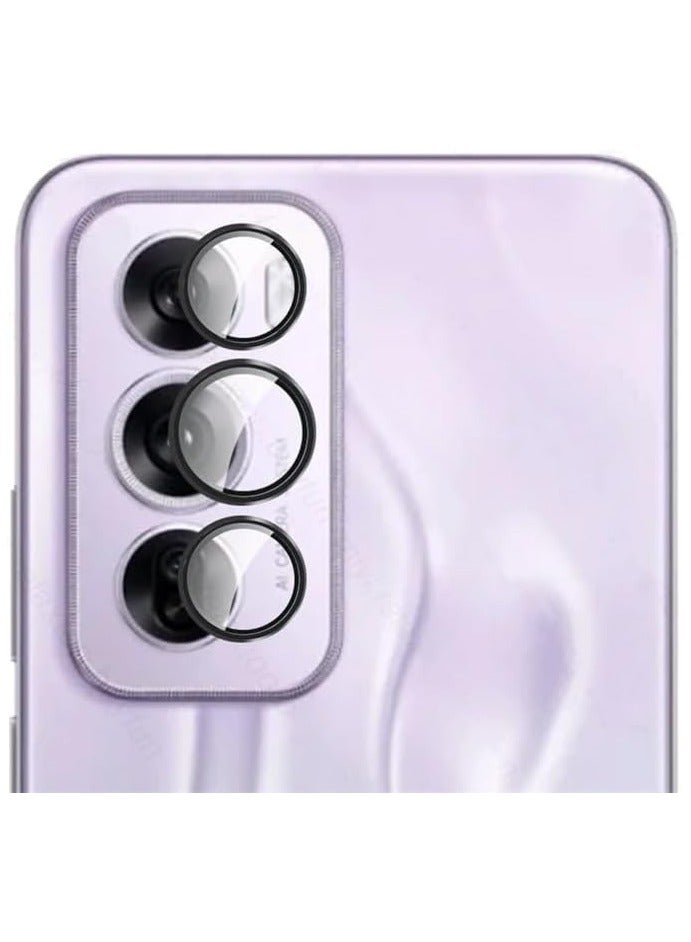 Compatible with OPPO Reno 12 Pro Camera Lens Protector, 9H Tempered Glass Camera Cover Protector Metal Individual Ring for OPPO Reno 12 Pro  - Image 1