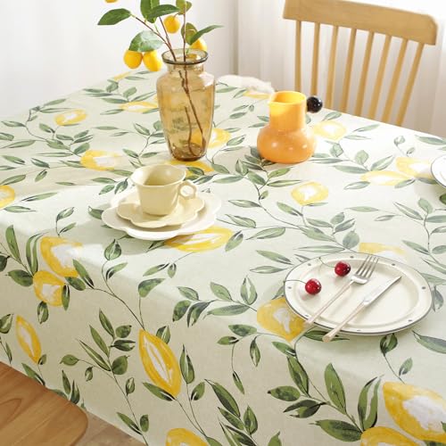 Jeloris Rectangle PVC Waterproof Lemon Tablecloth, Spring Summer Tablecloth Stain-Resistant Wipeable Wrinkle-Free Table Cover for Indoor/Outdoor, Picnic, BBQ, Dining, Party (55x70 inch) - Image 5