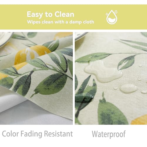 Jeloris Rectangle PVC Waterproof Lemon Tablecloth, Spring Summer Tablecloth Stain-Resistant Wipeable Wrinkle-Free Table Cover for Indoor/Outdoor, Picnic, BBQ, Dining, Party (55x70 inch) - Image 3