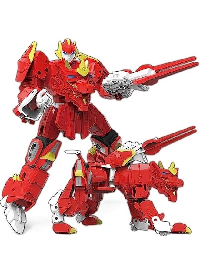 Animal Transforming Robot Toys Action Figure for Kids 10-in Deformation Robot for Boys  Girls Ages 6-12 (Red) - Image 1