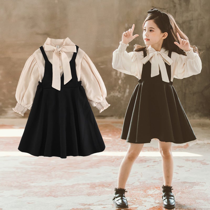 Girls Dress Suit Korean Style Children'S Princess Skirt Internet Celebrity Style Spring Suspender Skirt - Image 1