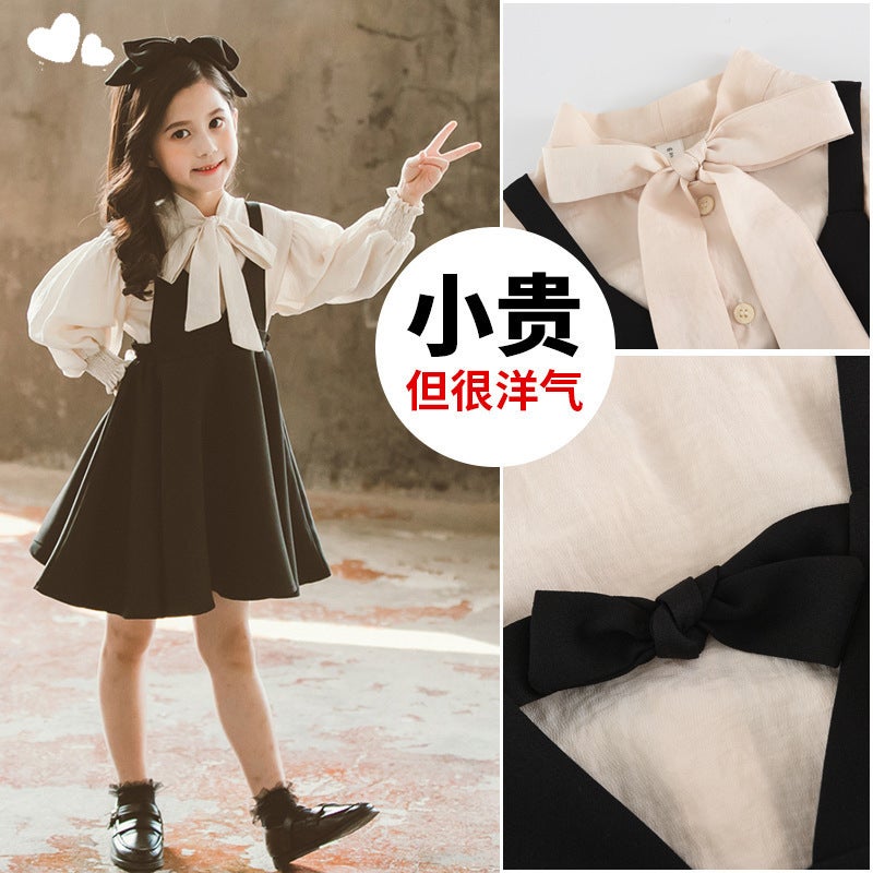 Girls Dress Suit Korean Style Children'S Princess Skirt Internet Celebrity Style Spring Suspender Skirt - Image 2