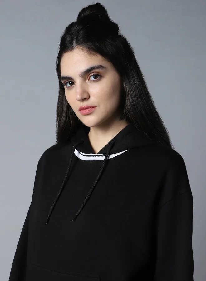 HIGH STAR Women Black Sweatshirt