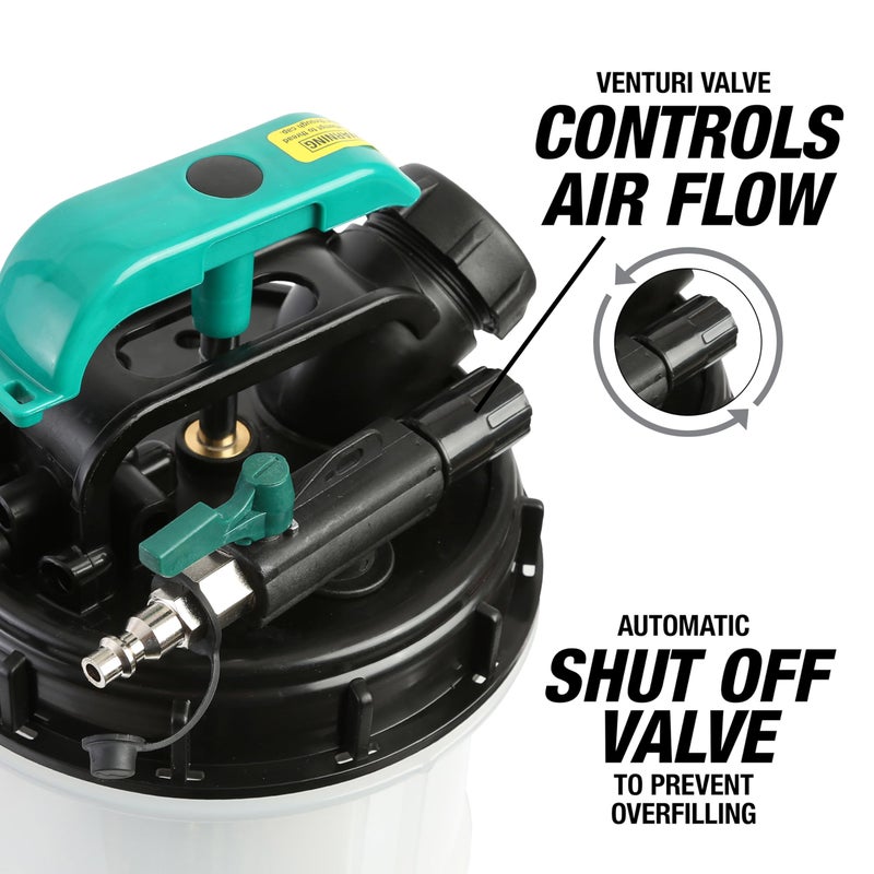 OEMTOOLS 24937 Pneumatic/Manual Fluid Extractor, 1.5 Gallon (6L) Oil Extractor Pump, For Coolant, Transmission, and Power Steering Fluid, 2 Dipstick Adapters, 5ft Hose - Image 4