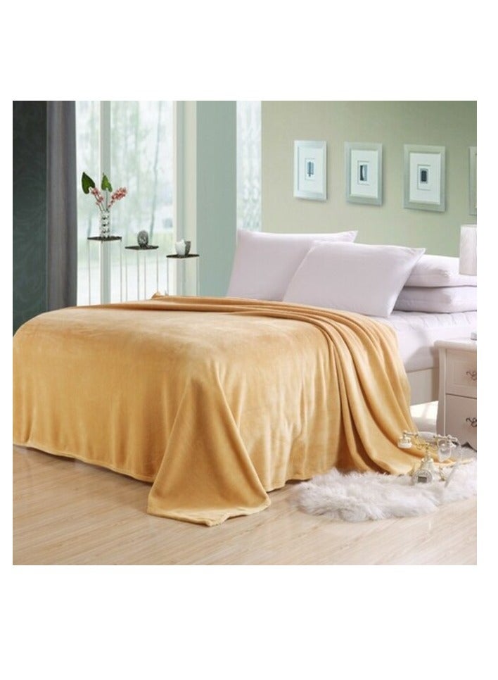 PROMASS Silky Plain Microfiber Bed Blanket Single Size Beige