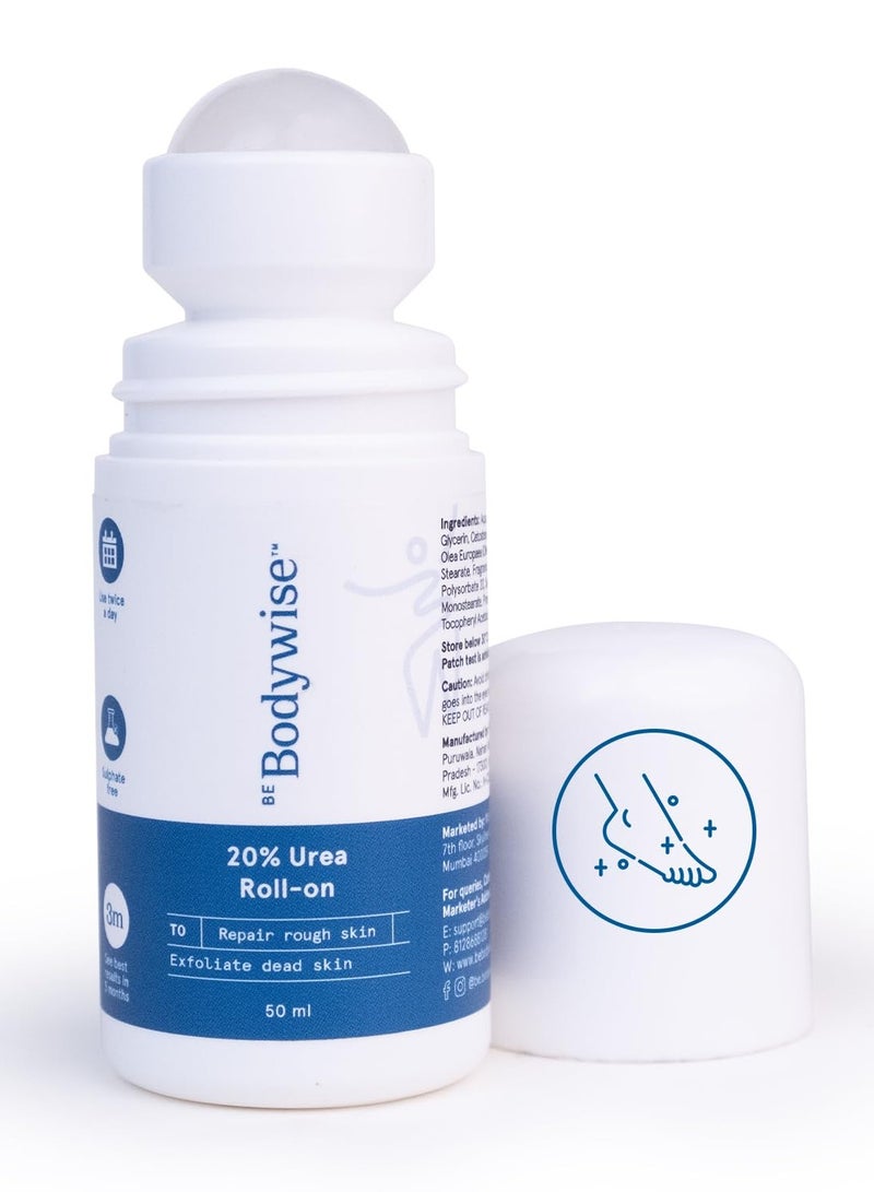 Be Bodywise Foot Cream Roll On 50ml | For Dry & Cracked Heels | With 2% Lactic Acid, Olive Oil & Vitamin E | Helps Repair and Moisturise Cracked Heels - Image 1